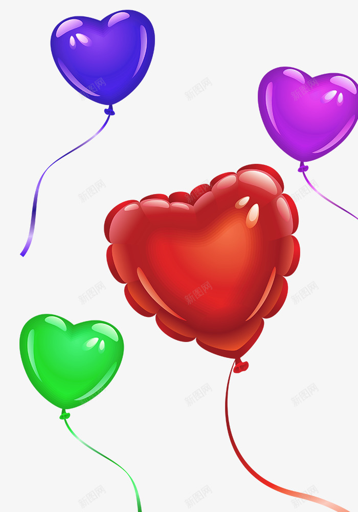 心形多彩气球装饰png免抠素材_新图网 https://ixintu.com 多彩气球 心形气球 气球 气球装饰 漂浮气球 装饰