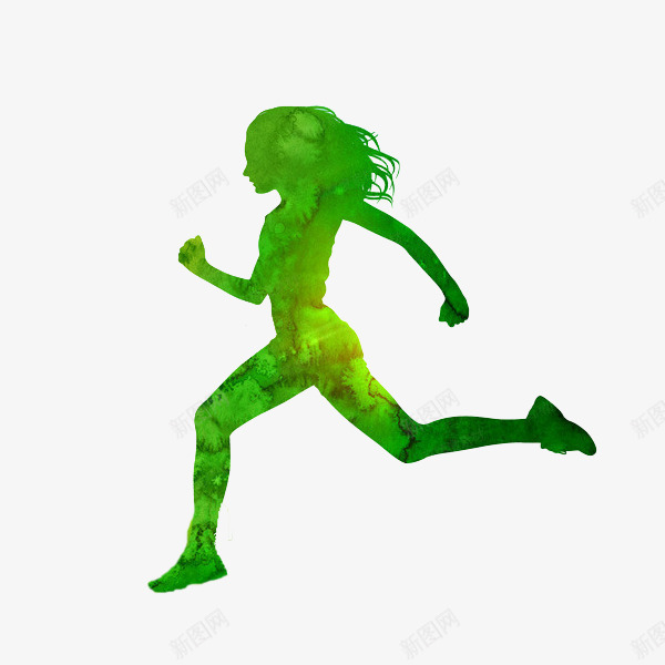 奔跑的女人png免抠素材_新图网 https://ixintu.com 卡通 奔跑的 女人 插图 漂亮的 绿色的 运动的