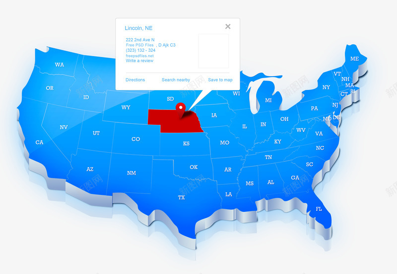 立体美国地图和信息png免抠素材_新图网 https://ixintu.com 信息 地图 科技 科技感地图 立体 美国 美国地图