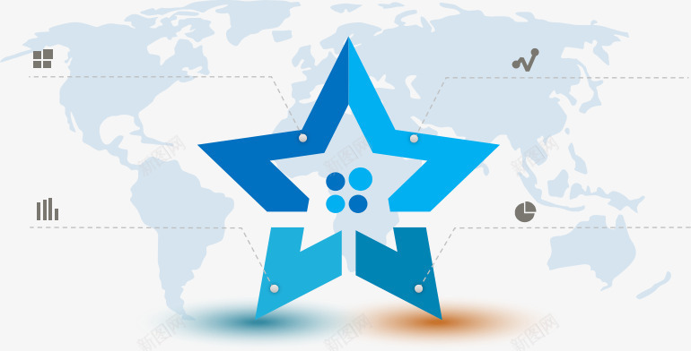 五角星分类png免抠素材_新图网 https://ixintu.com 五角星 信息 分布 分类 地图 文本 星星 统计 蓝色