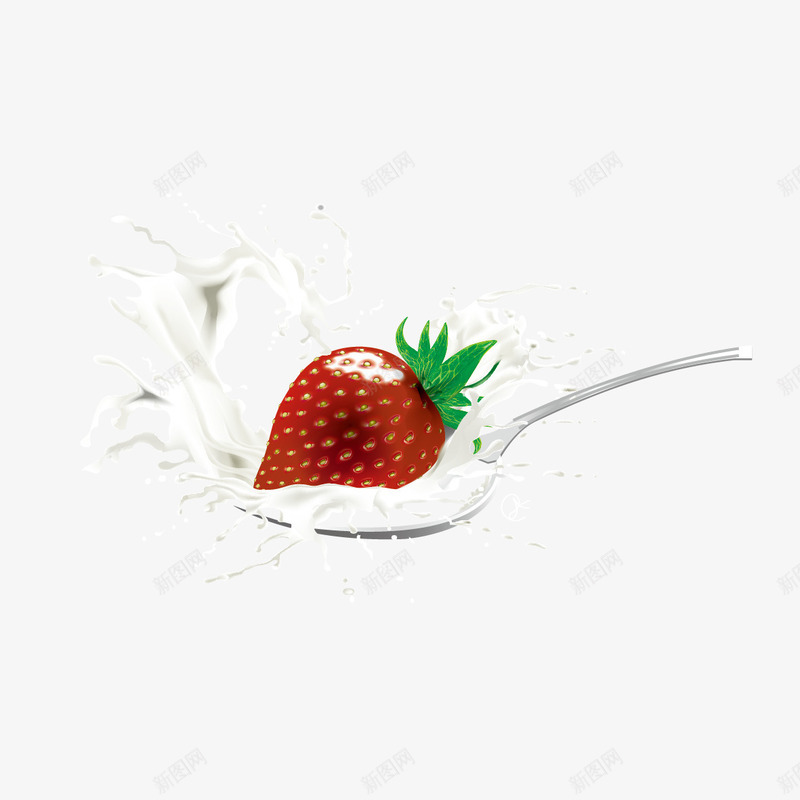 草莓牛奶矢量图ai免抠素材_新图网 https://ixintu.com 果粒奶 水果 牛奶 草莓 矢量图