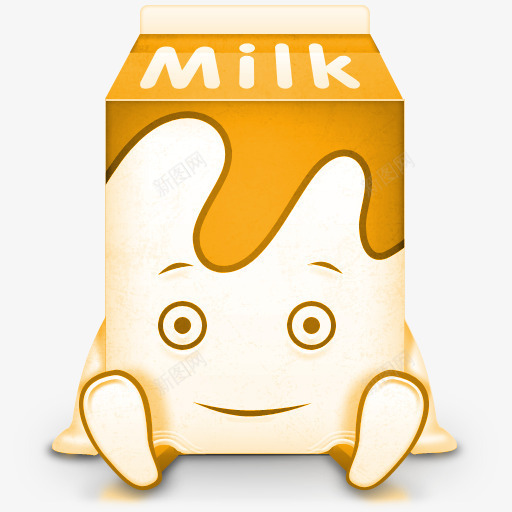 卡通牛奶黄色盒子图标png_新图网 https://ixintu.com png 卡通 图标 牛奶 盒子 黄色