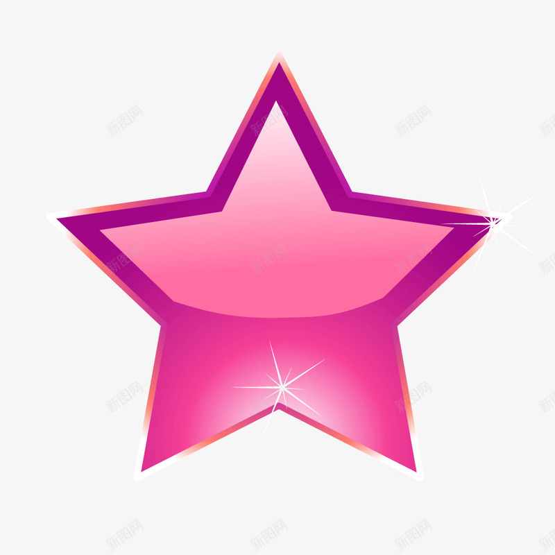 粉色玻璃质感五角星png免抠素材_新图网 https://ixintu.com 五角星 玻璃 粉色 质感