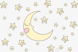 睡熟的星星和月亮素材