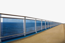 清新海边玻璃栏杆素材