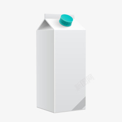 箱包和储物盒扁平白色牛奶盒矢量图高清图片