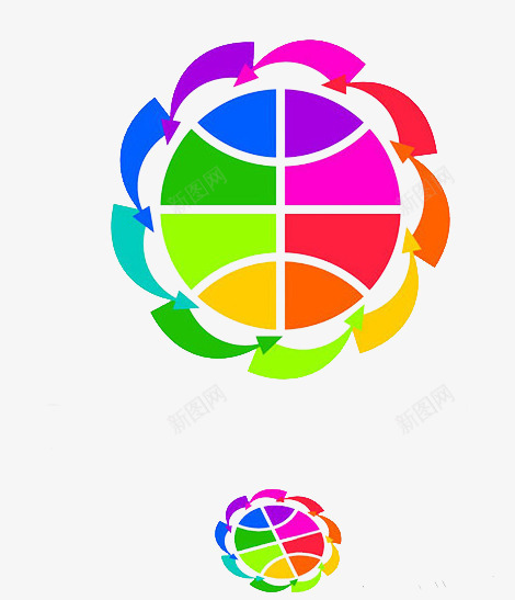 多彩色环图标png_新图网 https://ixintu.com 多彩 环绕 色环 转换