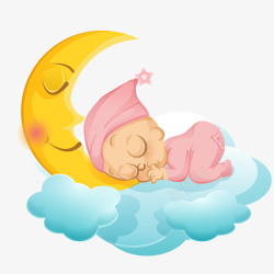 婴儿的睡眠手绘睡觉小婴儿高清图片