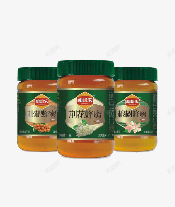 灌装蜂蜜包装png免抠素材_新图网 https://ixintu.com 包装 实物 玻璃瓶 蜂蜜 设计 质感