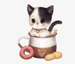 茶杯里的小猫素材