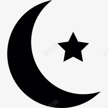 伊斯兰新月小明星图标图标