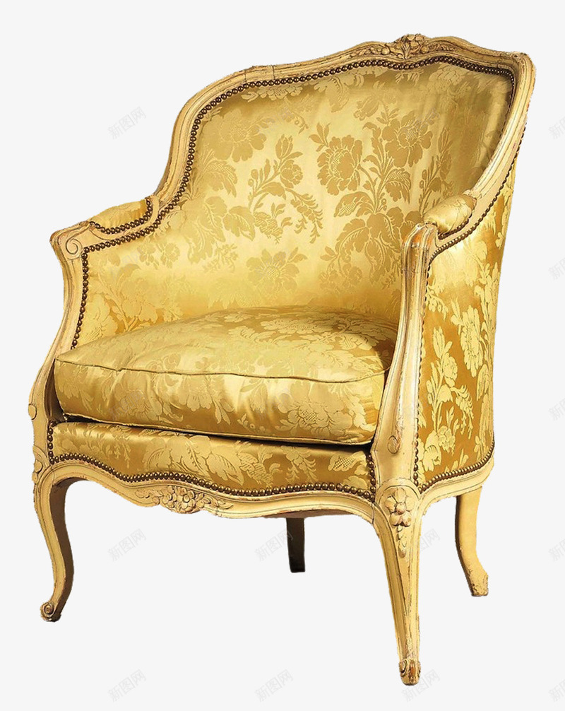 金色花纹椅子png免抠素材_新图网 https://ixintu.com 椅子 漂亮椅子 花纹椅子 金色椅子