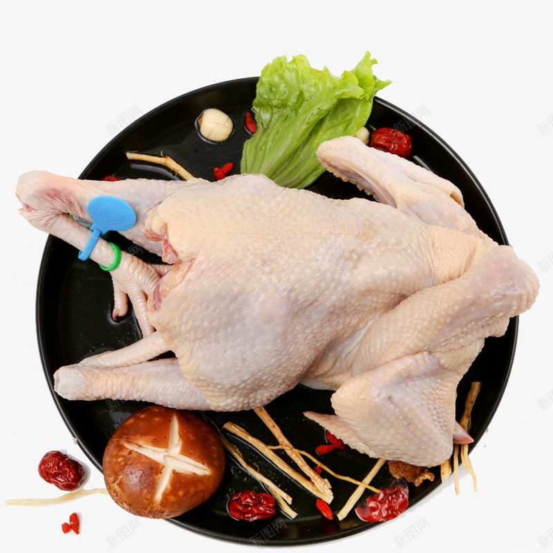 盘装一只去毛的鸡png免抠素材_新图网 https://ixintu.com 产品实物 禽类 食物 鸡肉