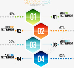 彩色六边形信息素材