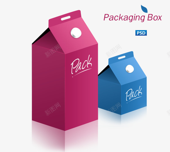 牛奶盒包装png免抠素材_新图网 https://ixintu.com 包装 卡通 彩色 牛奶盒