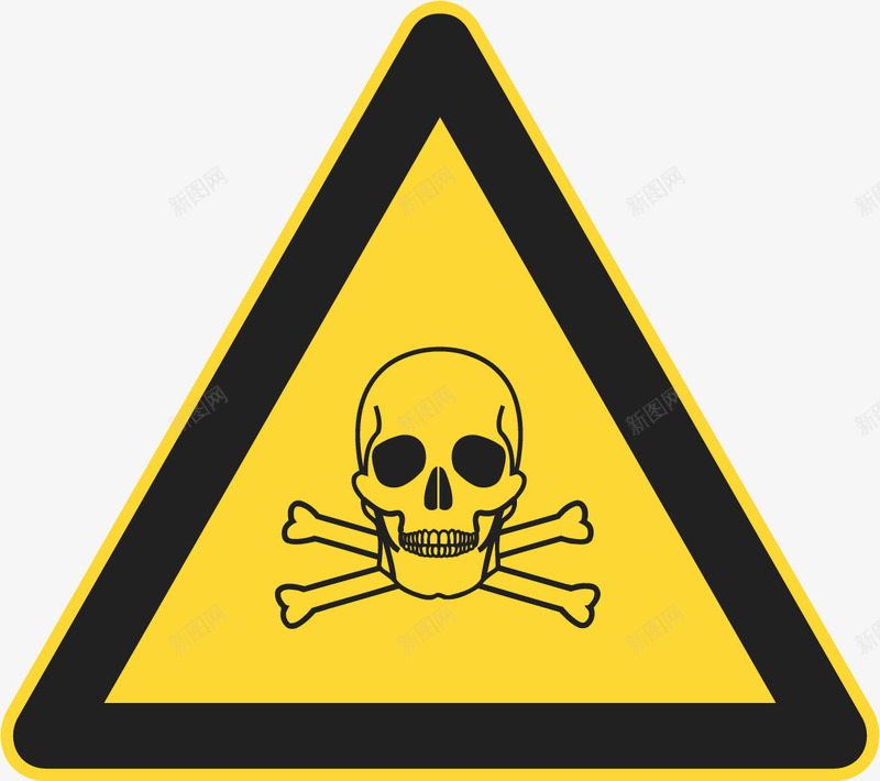 有毒骷髅头标识图标png_新图网 https://ixintu.com 卡通标识 有毒 标识 矢量标识 警告 警告标识 骷髅头