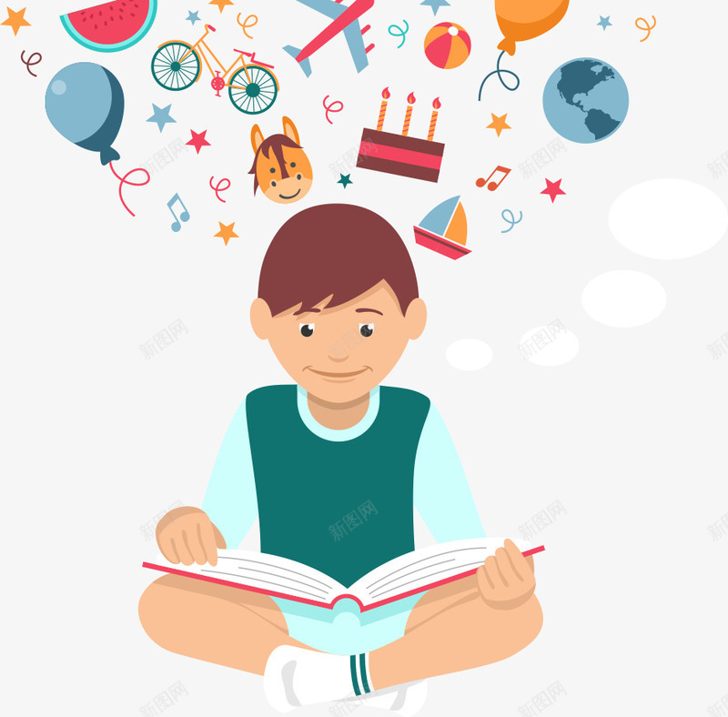 看书的学生矢量图ai免抠素材_新图网 https://ixintu.com 书本 学生 气球 看书 矢量学生 自行车 西瓜 矢量图