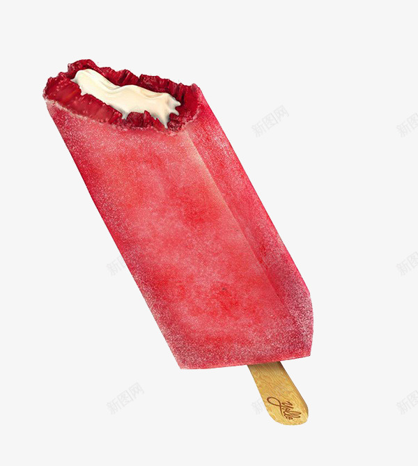 草莓冰棍png免抠素材_新图网 https://ixintu.com 冰棍 冰淇淋 牛奶 红色 草莓 食物