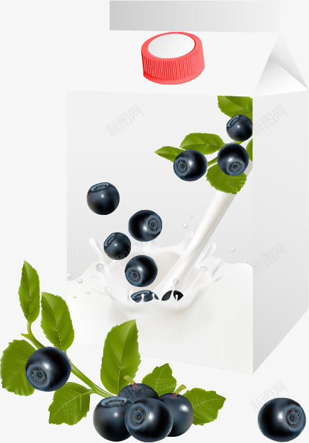 蓝莓牛奶png免抠素材_新图网 https://ixintu.com 牛奶 蓝莓