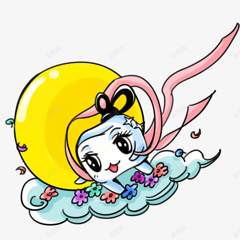 嫦娥月亮图标png_新图网 https://ixintu.com 中秋节 团圆 图标 圆月 嫦娥 思念 月饼 赏月