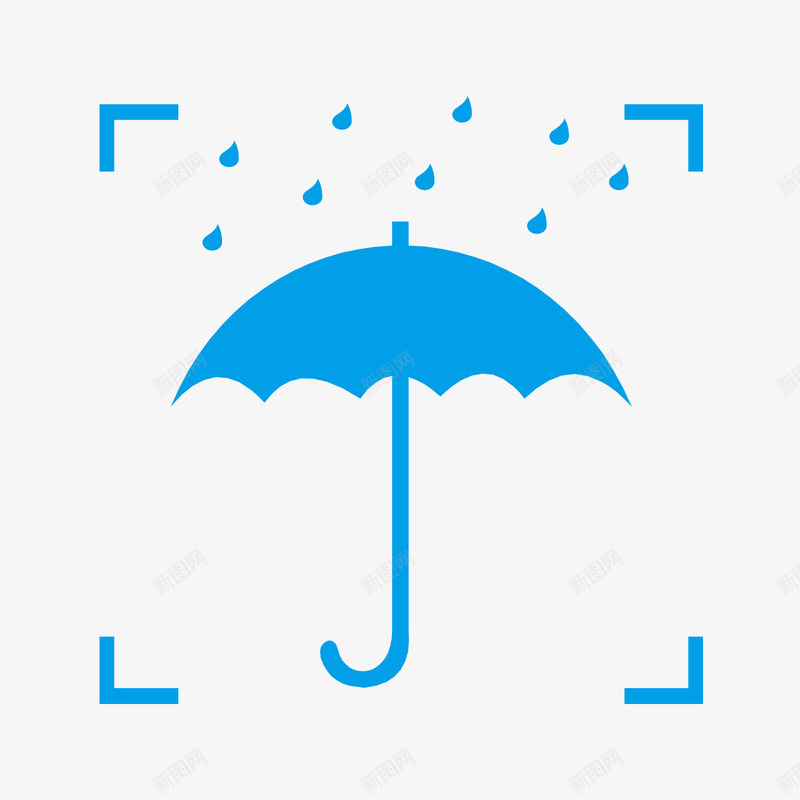 蓝色怕雨标识矢量图图标ai_新图网 https://ixintu.com 怕雨 怕雨标识 日常 日常标识 蓝色 蓝色标识 矢量图