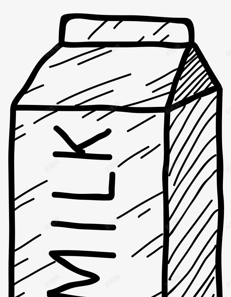 手绘可爱卡通轮廓画牛奶罐图标png_新图网 https://ixintu.com 卡通 可爱 手绘 牛奶 牛奶罐 简笔画 线条 轮廓画