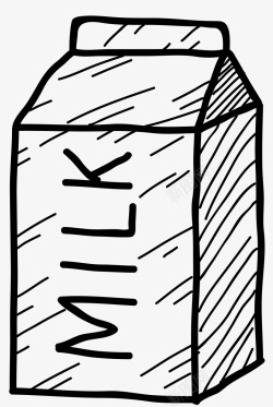 牛奶线条手绘可爱卡通轮廓画牛奶罐图标高清图片