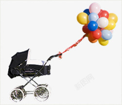 气球和婴儿车素材