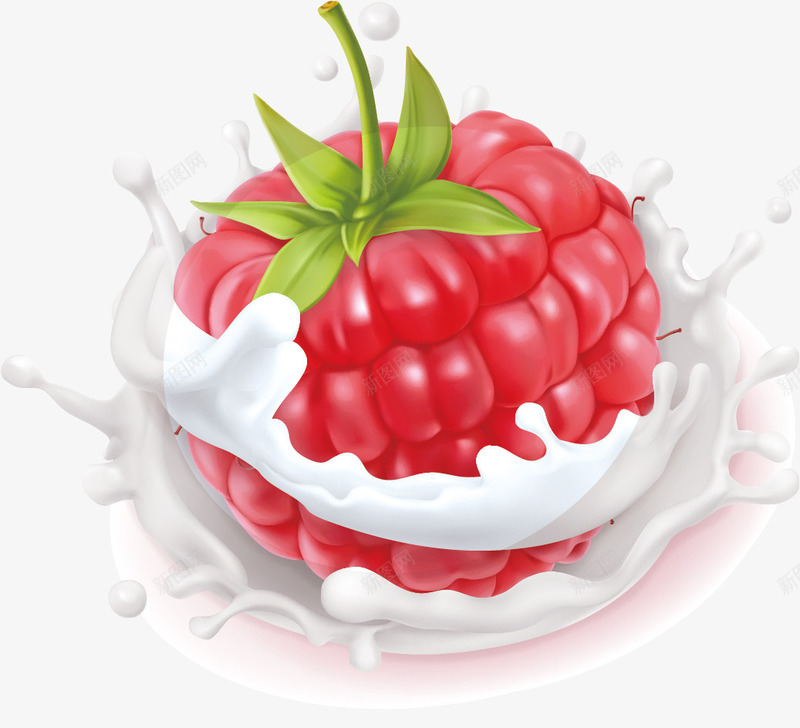 树莓牛奶png免抠素材_新图网 https://ixintu.com 可口 树莓 牛奶 饮料