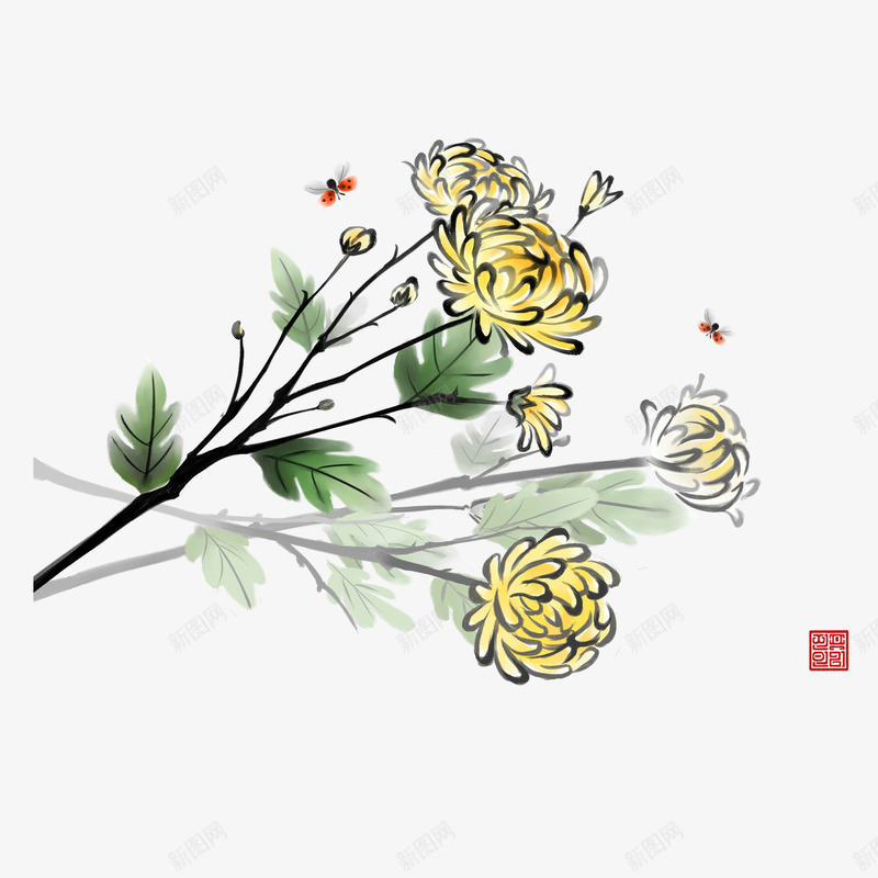 重阳节黄色菊花朵装饰免psd免抠素材_新图网 https://ixintu.com 300像素 PNG透明底 背景 装饰 重阳节 重阳节黄色菊花朵装饰免下载载 黄菊花