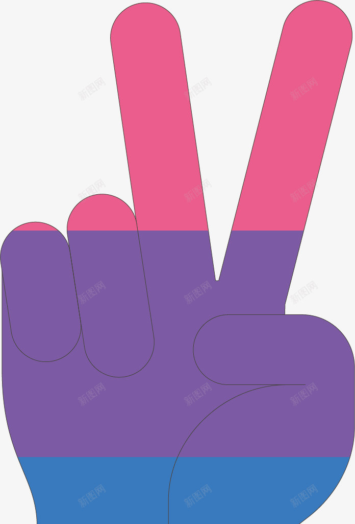 比v的手指矢量图ai免抠素材_新图网 https://ixintu.com 创意 卡通手绘 多彩 手指 渐变 简约 紫色 美丽 矢量图