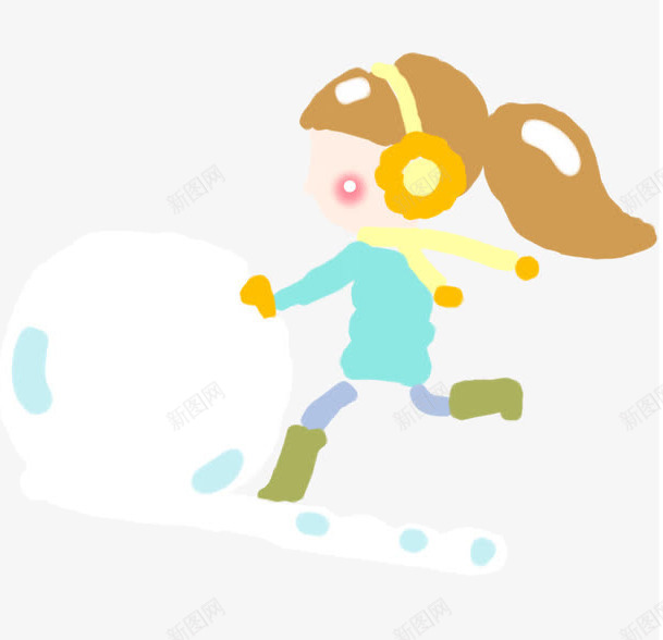 玩雪的女孩png免抠素材_新图网 https://ixintu.com 冬天玩雪 快乐童年 水彩画小女孩 玩雪 雪中的小女孩