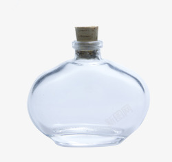 圆柱形橡木塞透明玻璃瓶高清图片