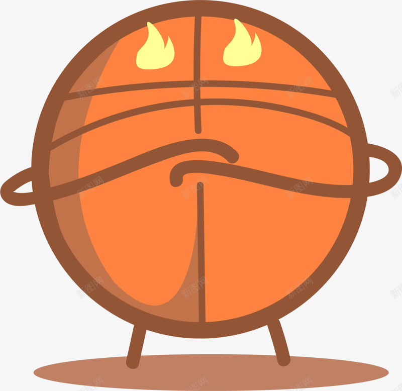 橙色卡通斗志篮球png免抠素材_新图网 https://ixintu.com 健康 强身健体 打篮球 斗志篮球 篮球小人 运动健身 锻炼