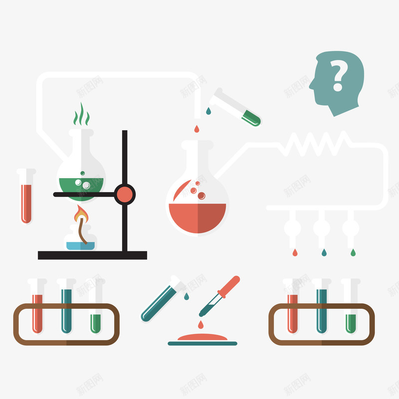 信息科学png免抠素材_新图网 https://ixintu.com 人物 实验 科学 试管