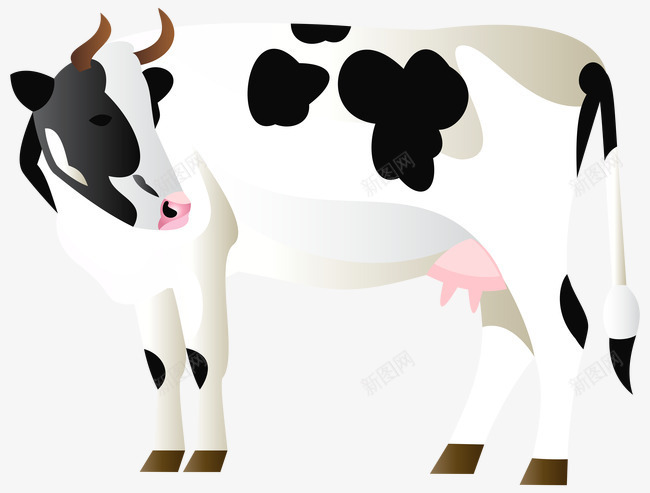 超级白的大乳牛png免抠素材_新图网 https://ixintu.com 动物 奶牛 牛 牛奶