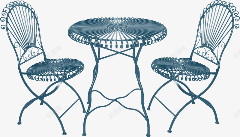蓝色创意桌椅png免抠素材_新图网 https://ixintu.com 创意桌椅 漂亮圆桌 漂亮椅子 蓝色圆桌 蓝色桌椅 蓝色椅子