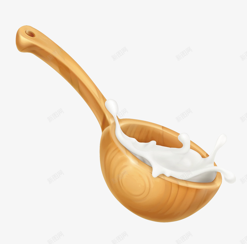 棕色木制牛奶勺png免抠素材_新图网 https://ixintu.com 木制木勺 木制牛奶勺 木勺png 棕色木勺 矢量木勺