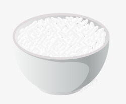 米碗一碗白米饭矢量图高清图片