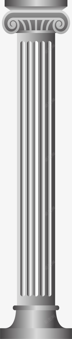 爱奥尼亚柱式金属材质墙柱矢量图高清图片