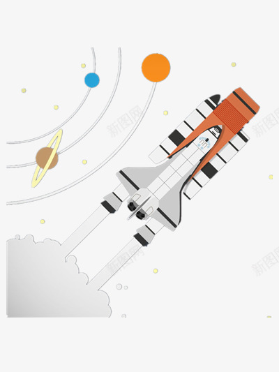 太空中的宇宙飞船png免抠素材_新图网 https://ixintu.com 卡通 太空 宇宙 飞船