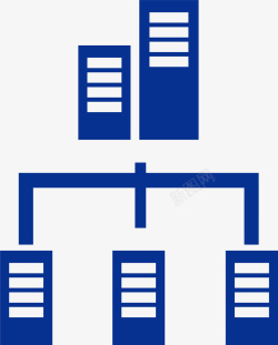 可编辑架构图蓝色组织结构分类ppt高清图片