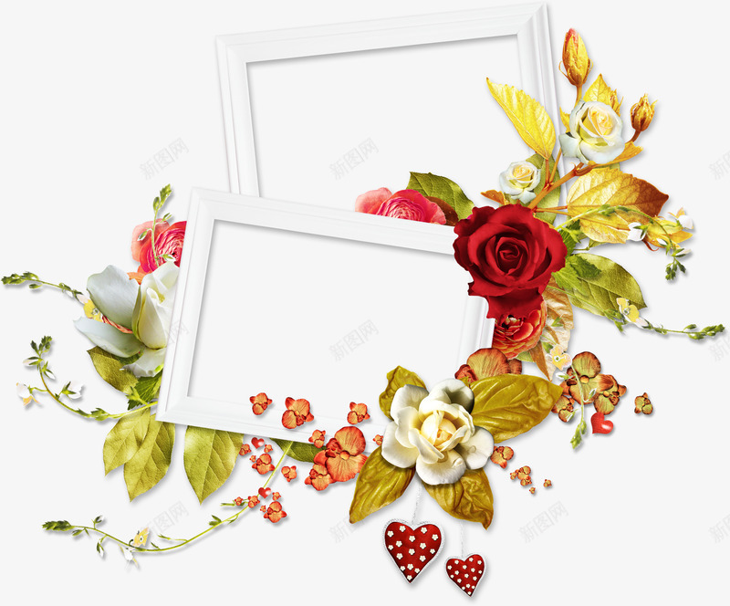 相框花卉装饰图案png免抠素材_新图网 https://ixintu.com PNG 多彩 相框 花卉 装饰图案