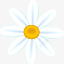 白色个性卡通花朵素材