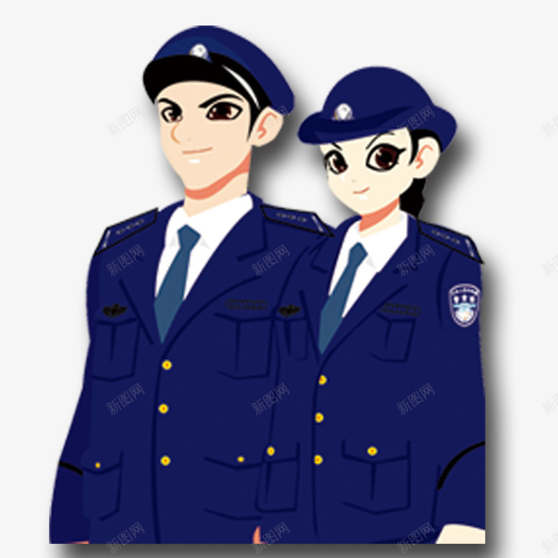 网络警察psd免抠素材_新图网 https://ixintu.com png 元素 卡通 小人 网络警察