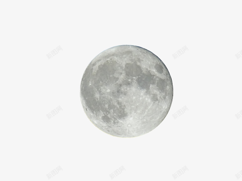 一轮圆月png免抠素材_新图网 https://ixintu.com 圆形 圆月 月亮 灰色