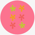 手绘粉色花纹圆球图标png_新图网 https://ixintu.com 圆球 粉色 花纹