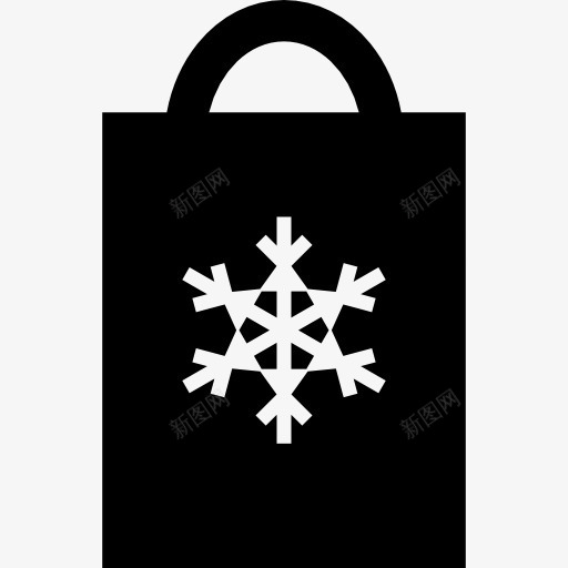 圣诞袋雪花图标png_新图网 https://ixintu.com 冬天 圣诞 工具和器具 袋 雪 雪花