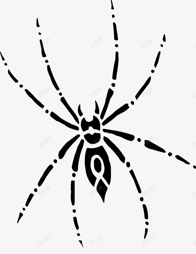 黑色线描蜘蛛漫画png免抠素材_新图网 https://ixintu.com 动物 手绘动物 漫画 线稿 蜘蛛