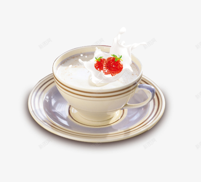 奶茶茶杯png免抠素材_新图网 https://ixintu.com 奶茶 牛奶 碟子 茶杯 草莓